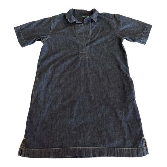 Lauren Ralph Lauren Dresses & Skirts - Lauren Ralph Lauren Denim T-Shirt Dress Dark Wash Split Neck Indigo Short Sleeve